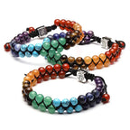 Spiritual Abacus 🌈 Double Layer 7 Chakra Healing Bracelet – Lava Stone & Gem Beads