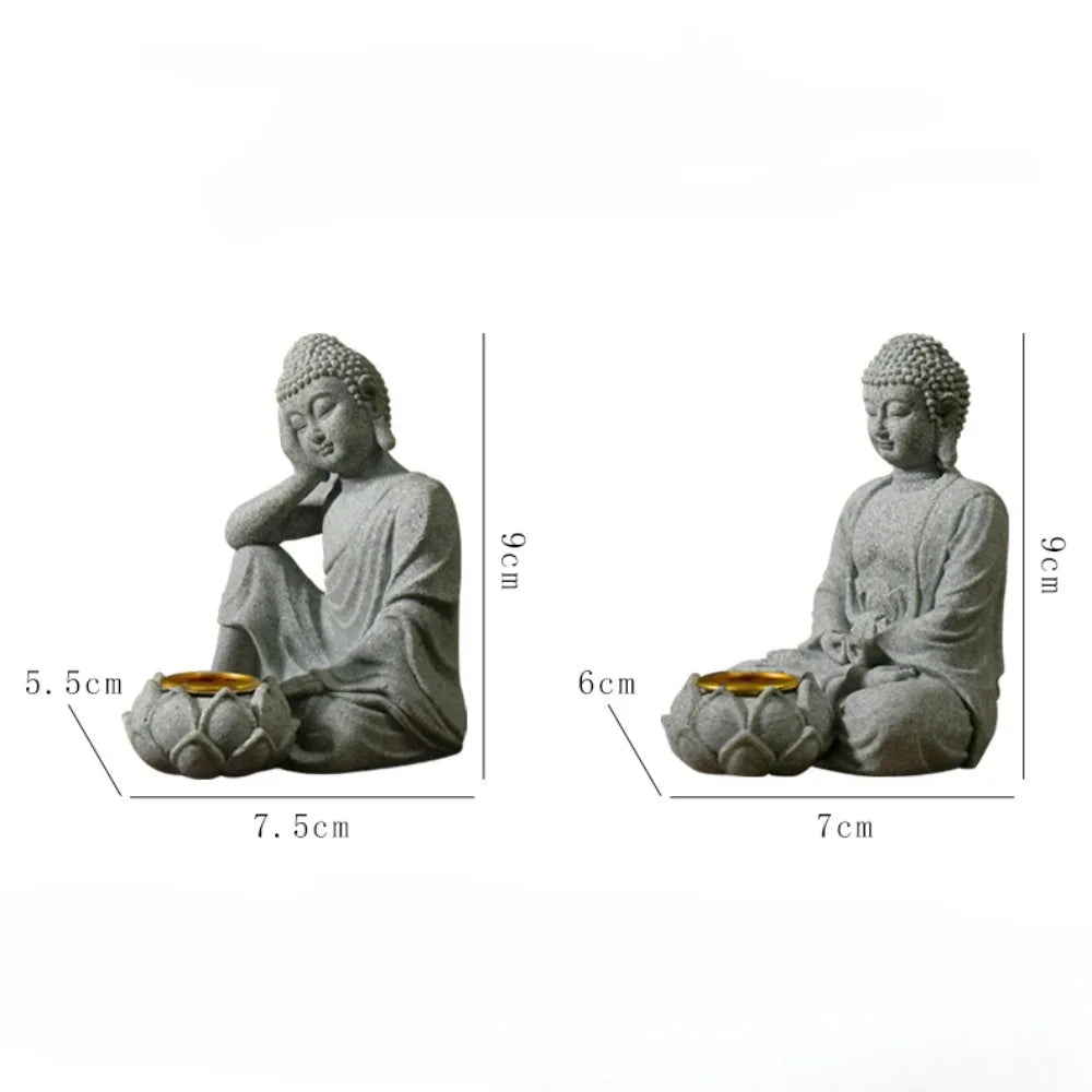 Spiritual Abacus Zen Buddha Incense & Tealight Holder – Garden & Home Meditation Decor for Desk, Porch, Patio, or Altar