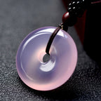 Spiritual Abacus Brazil Ice Flower Hibiscus Chalcedony Jade Buckle Pendant