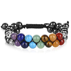 Spiritual Abacus 🌈 Double Layer 7 Chakra Healing Bracelet – Lava Stone & Gem Beads