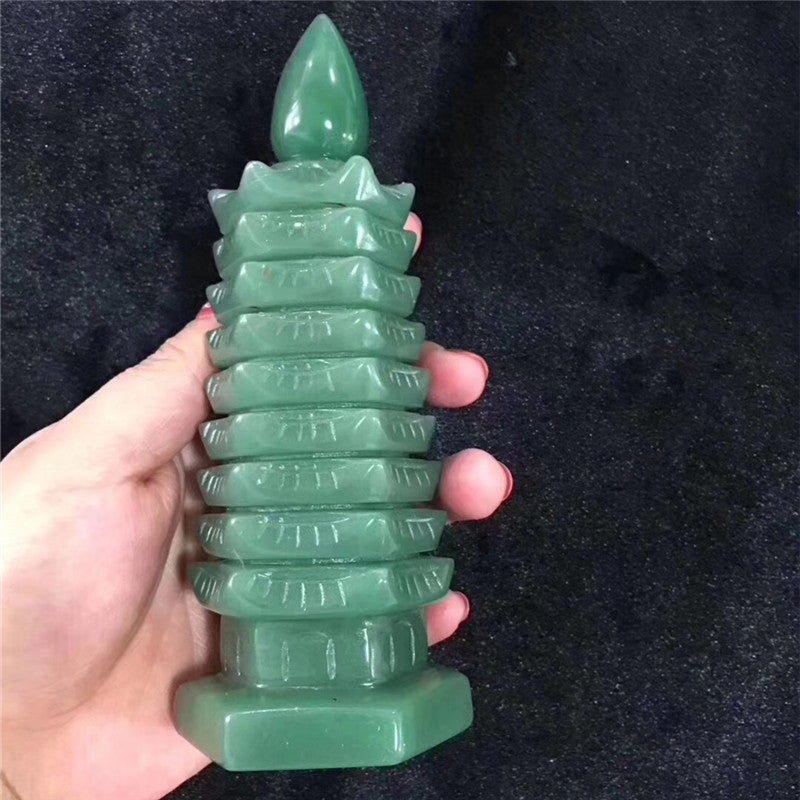 Spiritual Abacus Natural Aventurine Jade Wenchang Pagoda Ornament