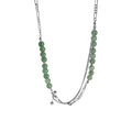 Spiritual Abacus Natural Green Aventurine Clavicle Chain Necklace for Women