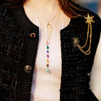 💖 Spiritual Abacus 7-Chakra Heart Pendant Necklace – Gold-Plated Minimalist Spiritual Jewelry