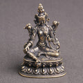 Spiritual Abacus Brass Antique Green Tara Buddha Statue Decoration