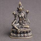 Spiritual Abacus Brass Antique Green Tara Buddha Statue Decoration
