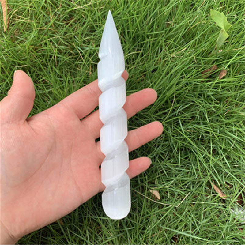 Spiritual Abacus™ Meditation Healing Stone – Natural Gypsum Crystal for Energy Cleansing & Spiritual Balance