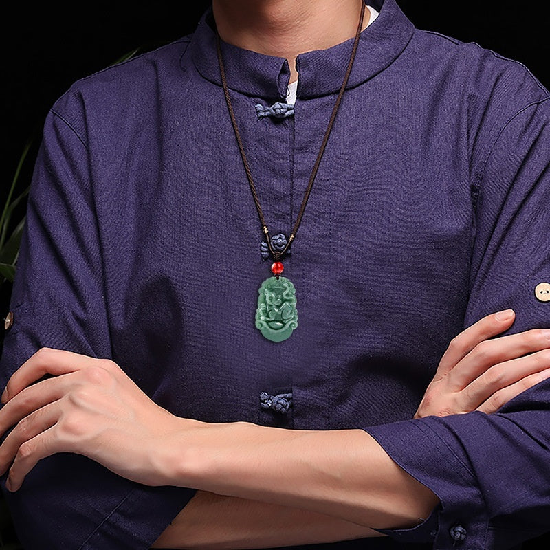 Spiritual Abacus Natural Cargo Jade Chinese Zodiac Pendant Ornaments (12 Signs)