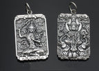 Spiritual Abacus Retro Thai Silver Square Natal Buddha Pendant