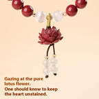 Spiritual Abacus™ Opal Lotus Meditation Bracelet – Chinese Style Cinnabar Beaded Jewelry for Peace & Positive Energy