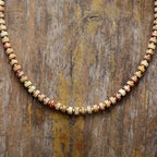 💎 Spiritual Abacus Natural Stone Beaded Choker – Minimalist Collar Necklace for Women