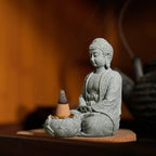 Spiritual Abacus Zen Buddha Incense & Tealight Holder – Garden & Home Meditation Decor for Desk, Porch, Patio, or Altar