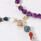 Spiritual Abacus Twelve Constellations Natural Stone Bracelet with Eight Planets