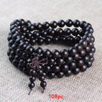 🧘‍♂️ Spiritual Abacus Natural Ebony Wood Mala Bracelet – Buddhist Meditation & Prayer Beads