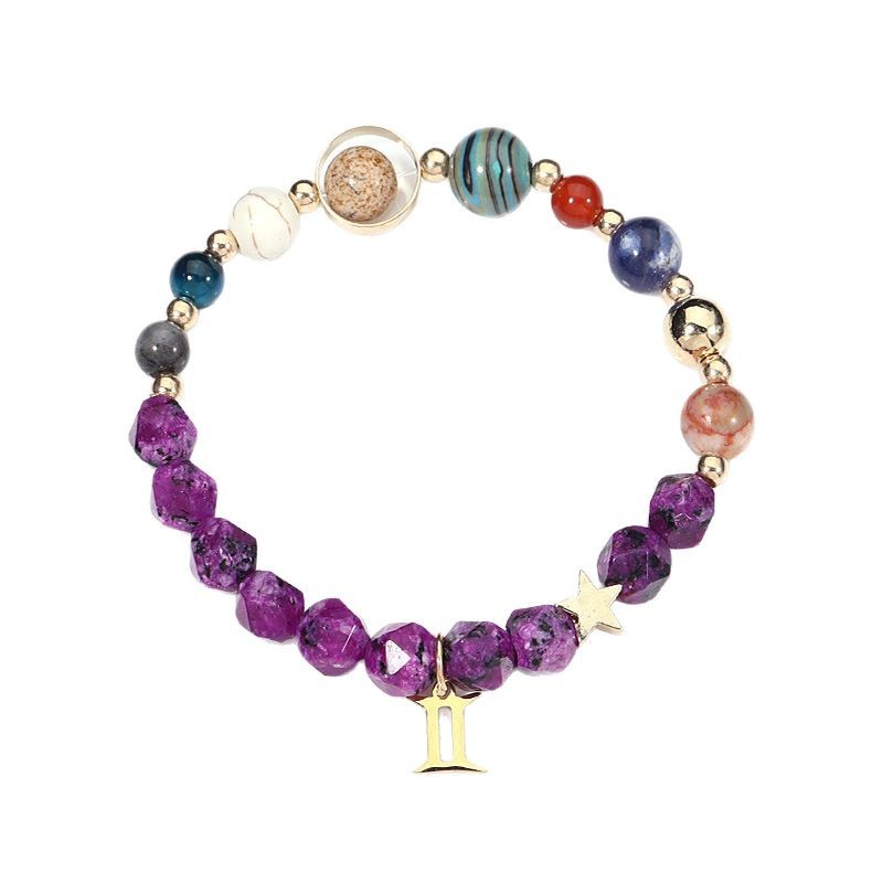 Spiritual Abacus Twelve Constellations Natural Stone Bracelet with Eight Planets