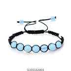 Spiritual Abacus 8MM Amethyst, Blue Gold & Green Aventurine Braided Bracelet