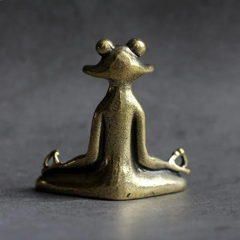 Spiritual Abacus Solid Copper Zen Frog Incense Holder – Retro Copperware Tea Pet & Stick Burner Ornament
