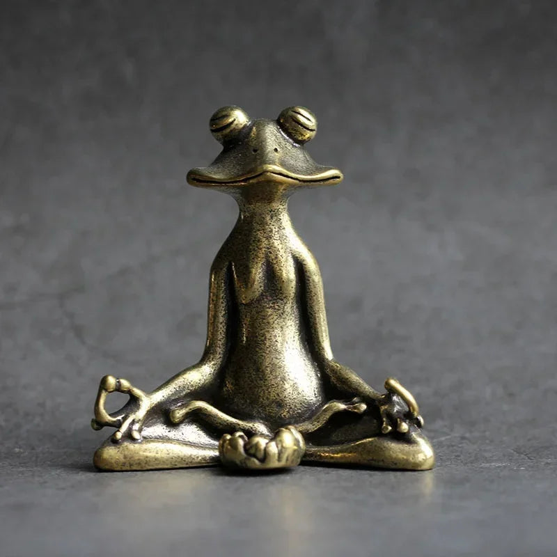 Spiritual Abacus Solid Copper Zen Frog Incense Holder – Retro Copperware Tea Pet & Stick Burner Ornament