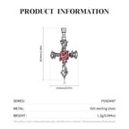 Spiritual Abacus S925 Sterling Silver Thorn Rose Cross Necklace