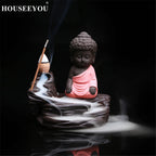 Spiritual Abacus Little Monk Backflow Incense Burner – Small Buddha Zen Aroma Censer for Home, Office, or Teahouse Decor