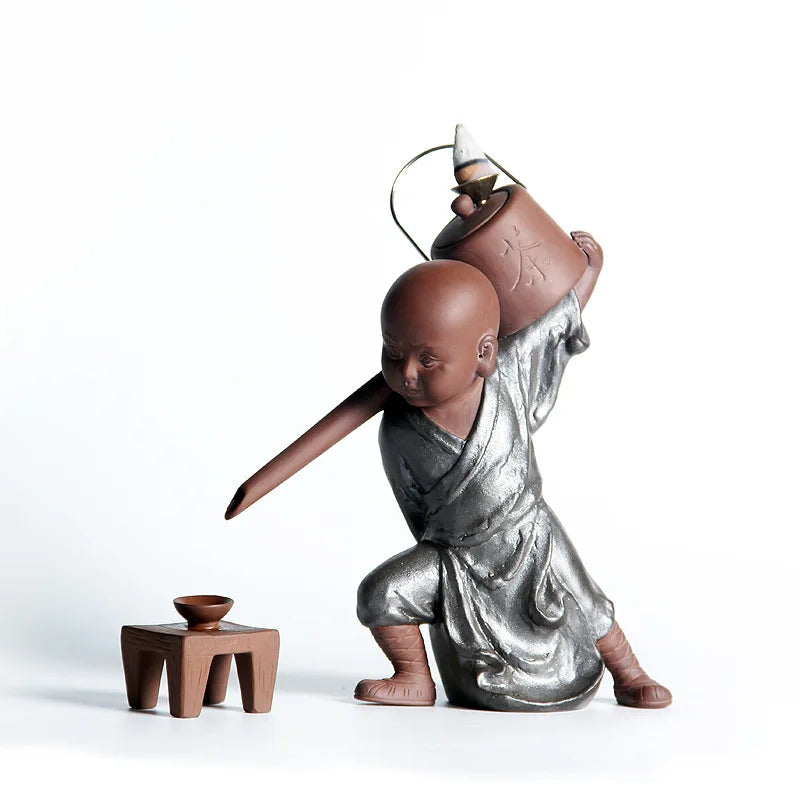 Spiritual Abacus Large Kung Fu Monk Backflow Incense Burner – Sandalwood Ceramic Waterfall Incense Holder for Home & Meditation Decor