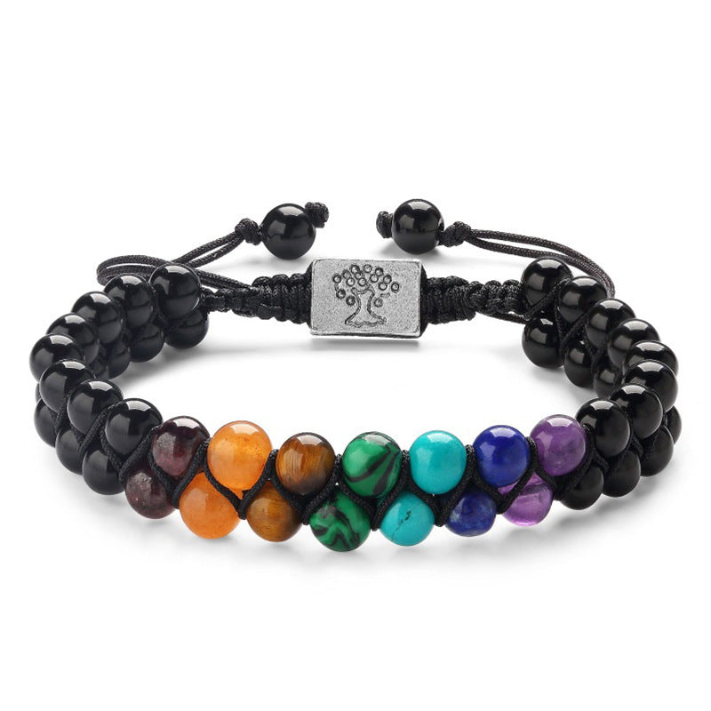 🌈 Spiritual Abacus 7 Chakra Stone Bead Yoga Meditation Bracelet (6mm)