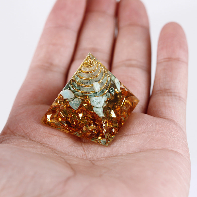 Spiritual Abacus Natural Crystal Gravel Pyramid Epoxy Decoration