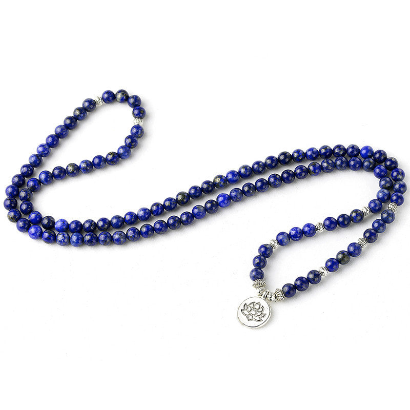 Spiritual Abacus™ Lapis Lazuli Crystal Lotus OM Bracelet – Inner Peace & Intuition Yoga Jewelry