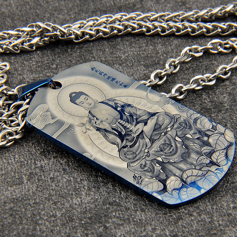 Spiritual Abacus™ Buddha Tag Pendant Necklace – Minimalist Spiritual Charm Jewelry