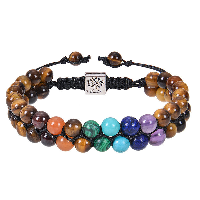 🌈 Spiritual Abacus 7 Chakra Stone Bead Yoga Meditation Bracelet (6mm)