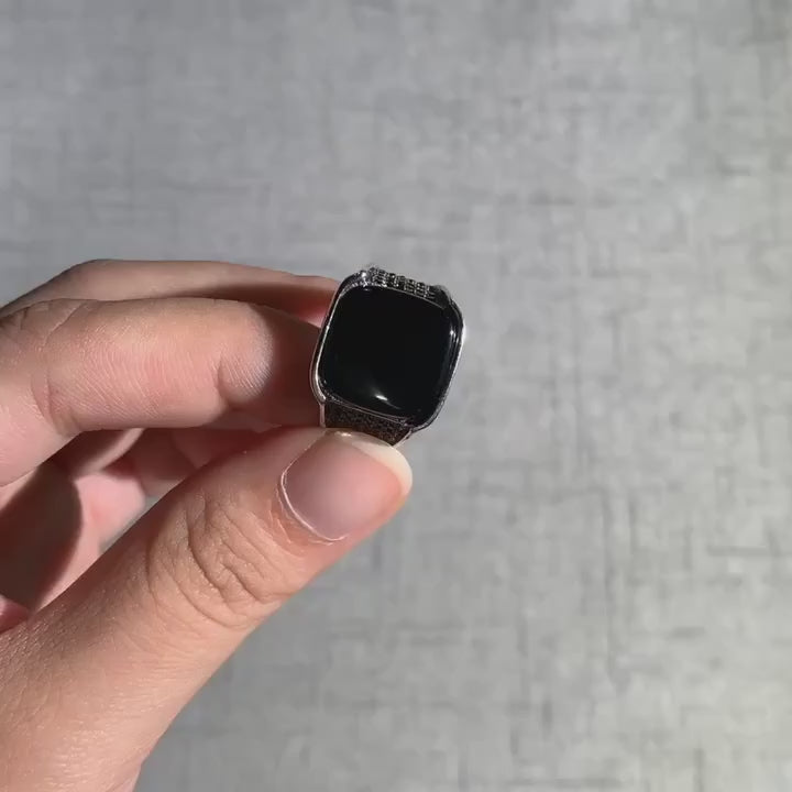 🖤 Spiritual Abacus Turkish Black Stone Ring – 925 Sterling Silver